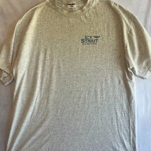 Icy Strait Point Alaska T-Shirt Grey Short Sleeve Mens Large Souvenir